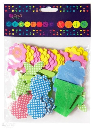 Naklejki z pianki KWIATKI 60 szt