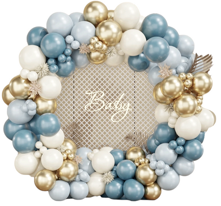 GIRLANDA BALONOWA 119 szt. beżowo niebieska