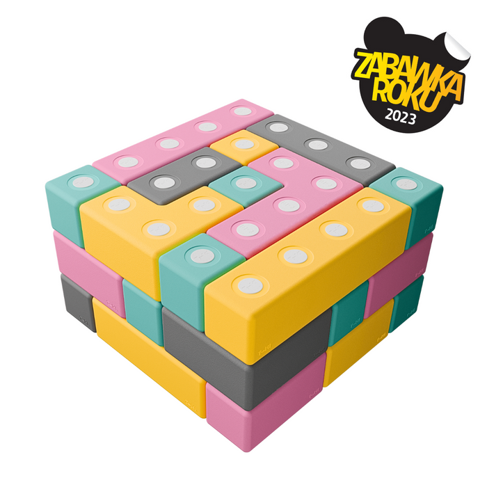 Duże klocki piankowe magnetyczne TUKI zestaw BUILDER 43 elementy