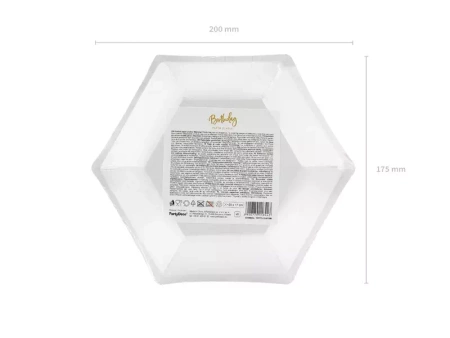 Talerzyki papierowe 18th Birthday złote 20 cm 6 szt.