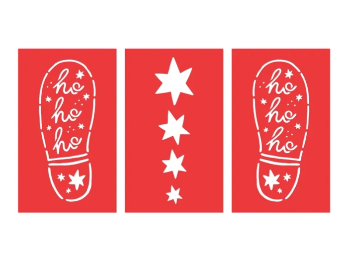 Świąteczne Szablony ŚLADY MIKOŁAJA Gwiazdki MIX