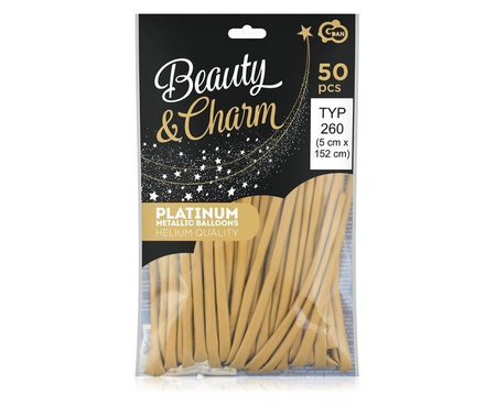 Balony do modelowania Chrome platynowe 260Q Beauty&Charm 50 szt.