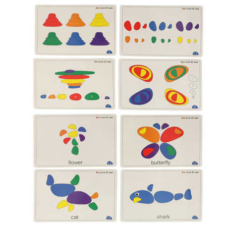 Kamyki kreatywne kolorowe układanka montessori 65 el.