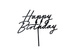 Topper na tort urodzinowy akrylowy Happy Birthday czarny 16x18 cm