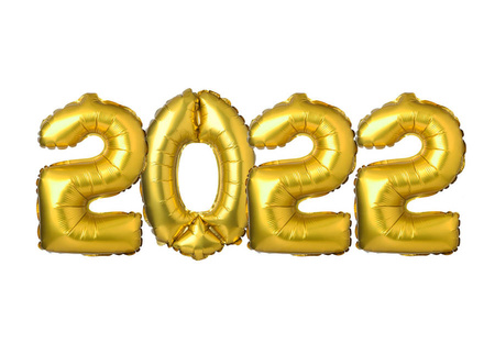 Zestaw balonów liczby 2022 złote 40 cm (na powietrze)