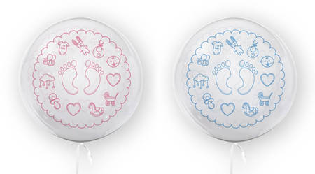Kula transparentna balon foliowy Bubble 45 cm - Baby Shower