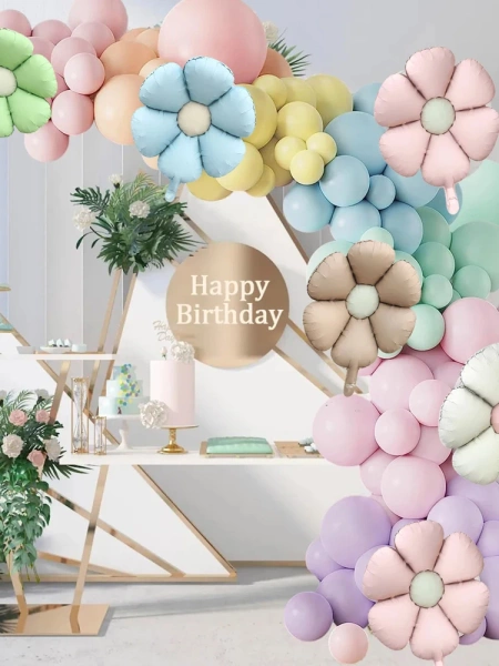 BALON FOLIOWY kwiatek niebieski 47,5 x 59,5 cm