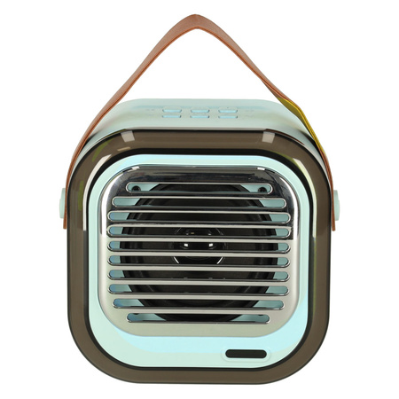 Zestaw do karaoke głośnik XL Bluetooth 2 mikrofony USB LED 10W niebieski