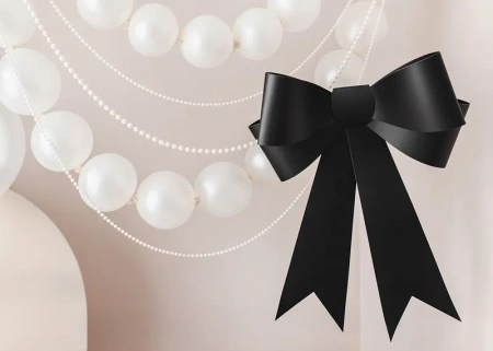 Kokarda dekoracyjna DIY czarna 55x71 cm