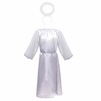 Strój dla dziewczynki ANIOŁEK ze srebrną taśmą ZESTAW