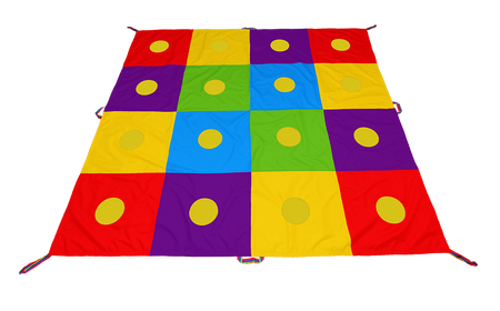 Mata Animacyjna Edukacyjna kolorowa szachownica 2 x 2m OUTLET - skaza na żółtym materiale