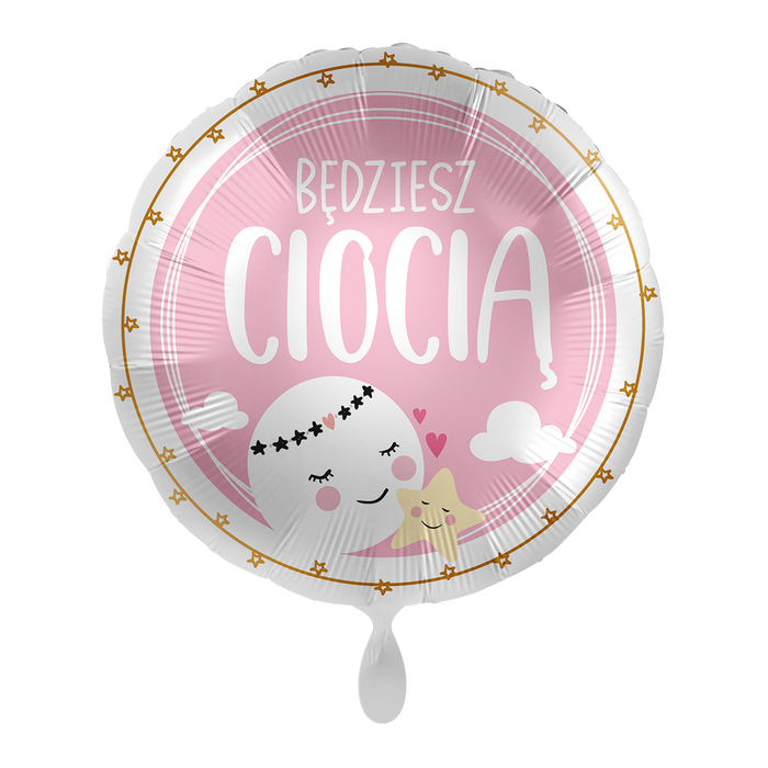 Będziesz CIOCIĄ balon foliowy okrągły 18"