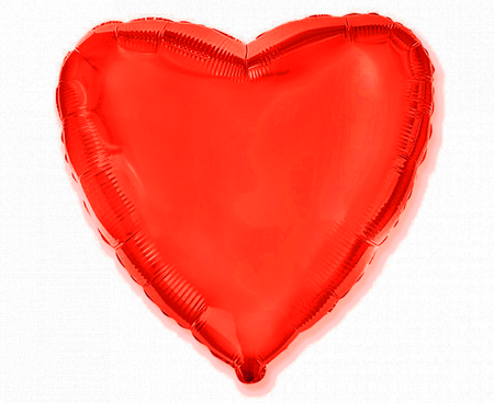 Balon foliowy SERCE czerwone jednokolorowy 18"