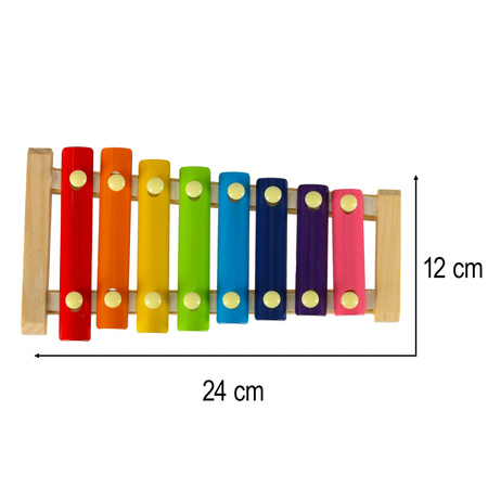Cymbałki drewniane kolorowe edukacyjne