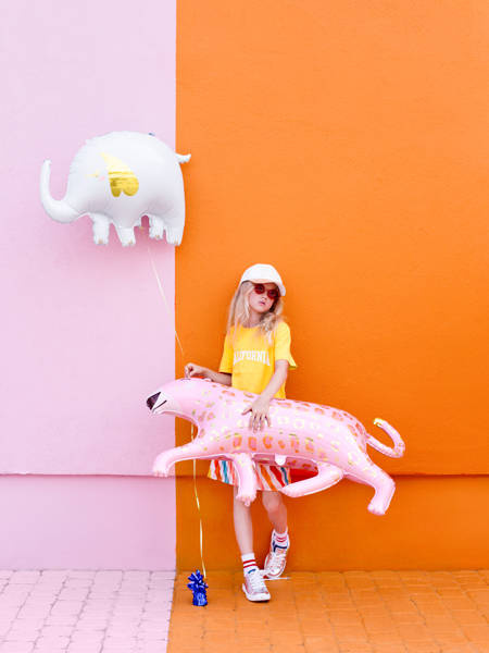 Lampart różowy balon foliowy 114 x 80 cm