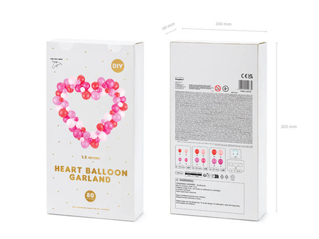 Girlanda balonowa ze stelażem SERCE 160 cm
