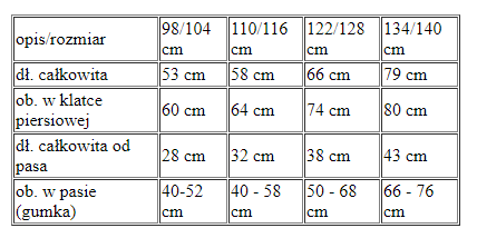 Strój SMERFETKA dla dzieci Pani skrzat