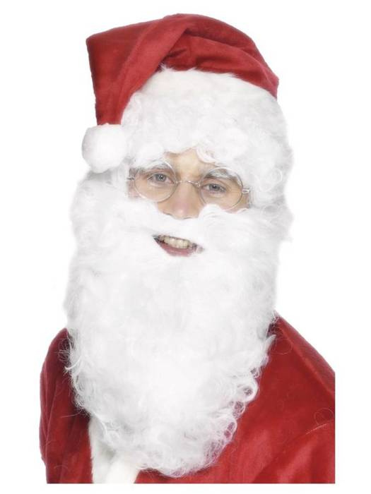 Broda Świętego Mikołaja kręcona biała 28 cm