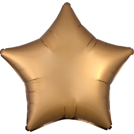 Gwiazdka satynowa balon foliowy 19 cali/ 48 cm złoty