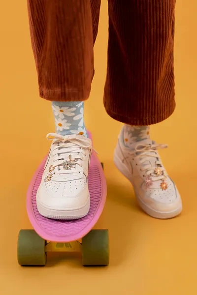 Skarpetki niebieskie w stokrotki dziecięce rozmiar 31-34