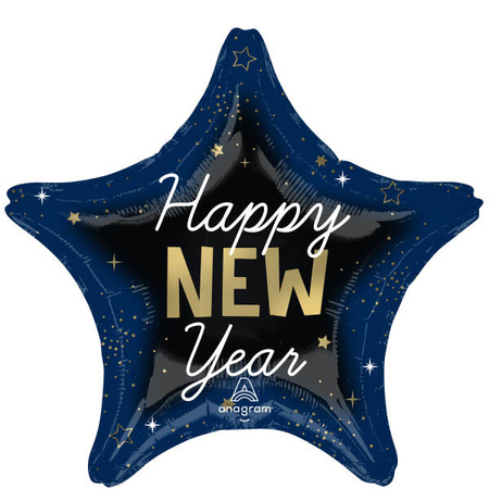 Happy New Year balon foliowy GWIAZDKA 19 cali
