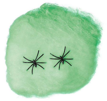 Pajęczyna ZIELONA z 2 pająkami 57g