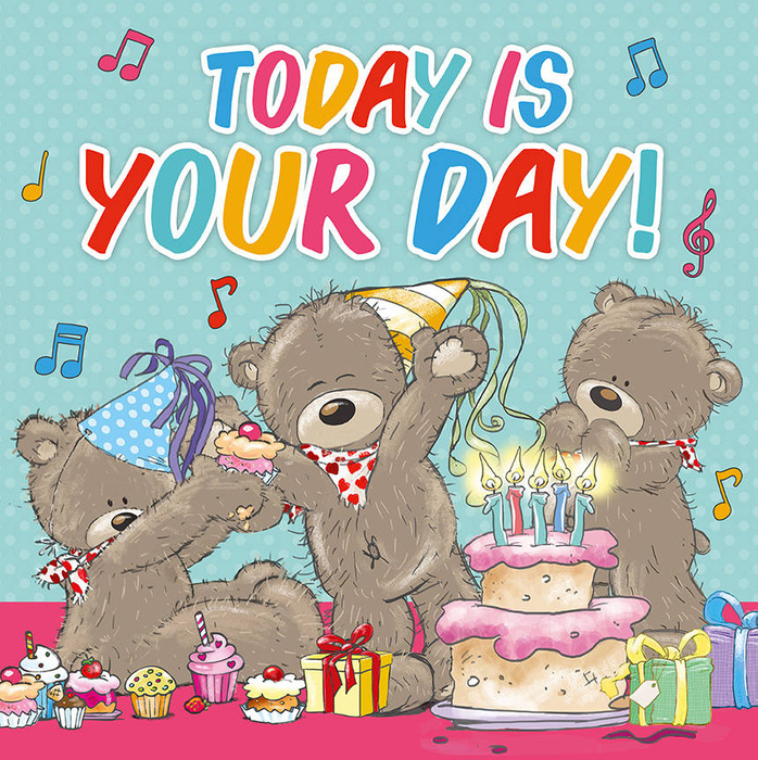 Muzyczna kartka grająco-świecąca Today is Your Day! 30x30 cm