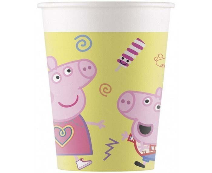 Kubeczki papierowe Świnka Peppa 200ml 8 szt.