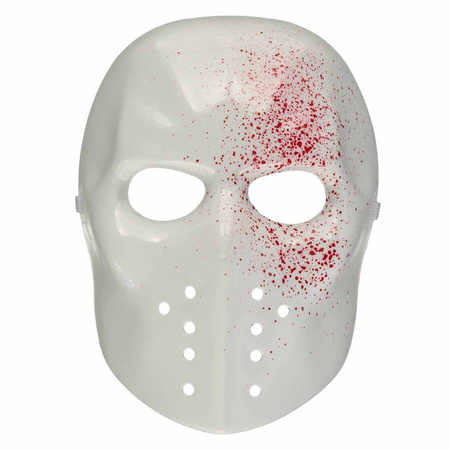 Maska BLOODY KILLER biała dla dorosłych Halloween