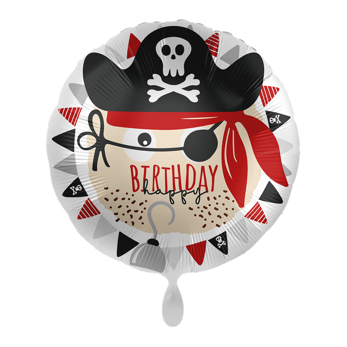 Pirat Happy Birthday balon foliowy okrągły 18 cali