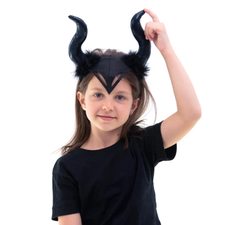 Rogi lateksowe diablicy Demon Queen Czarownica opaska 27x23 cm