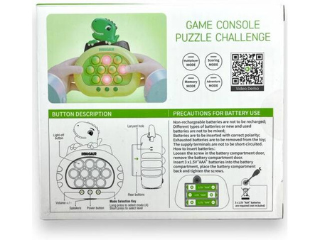 Gra POPIT Pop It Elektroniczna zręcznościowa DINO