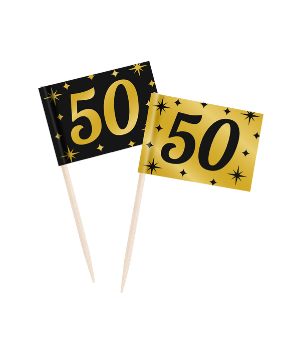 Toppery dekoracyjne, pikery na imprezę 50-ste urodziny  50 szt.