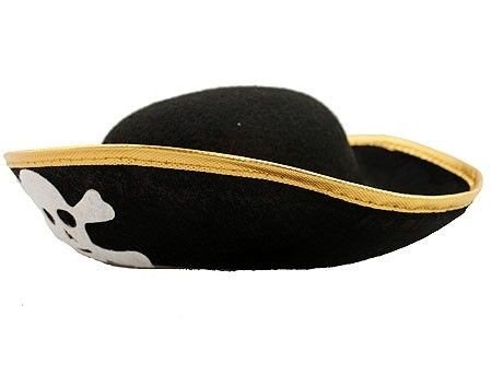 Kapelusz Pirata ze złotą lamówką S (dla dzieci)