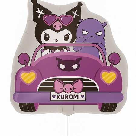 Balon foliowy KUROMI w samochodzie 47x48 cm