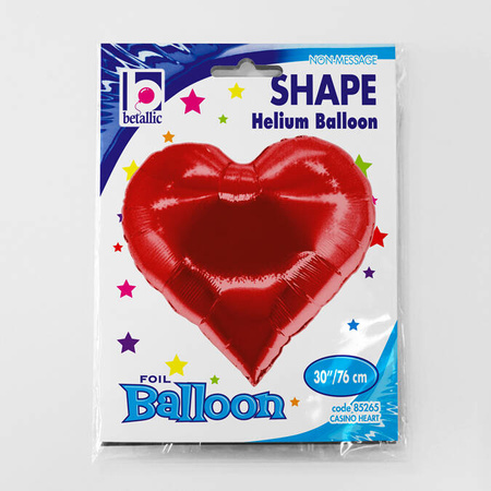 Balon foliowy Casino Heart Kier, czewień rozmiar 30 cali