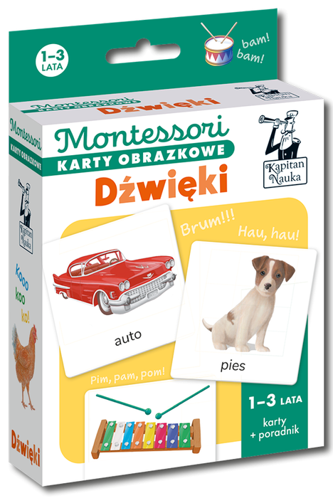Montessori Dźwięki KARTY OBRAZKOWE 1-3