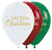 Balon gumowy świąteczny Merry Christmas ze śnieżynkami Sempertex 12 cali 1 szt.