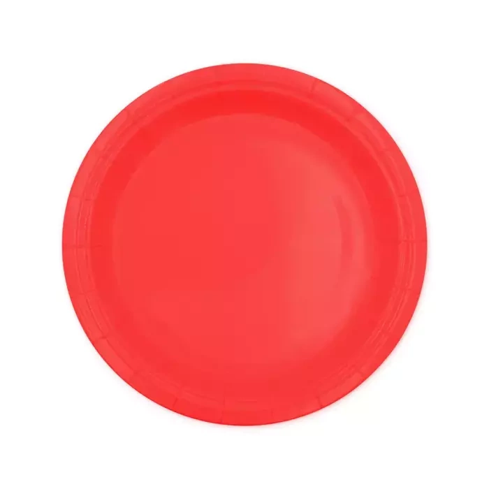 Talerzyki papierowe jednokolorowe czerwone 18 cm 6 szt.