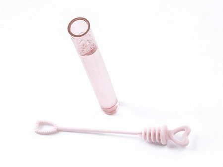 Małe bańki mydlane mini tuba serce różowe