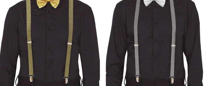 Szelki do spodni brokatowe elastyczne