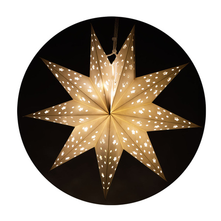 Gwiazda papierowa do zawieszenia z lampkami LED Biała