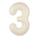 Balon foliowy CYFRA 3 kremowy satynowy 100 cm
