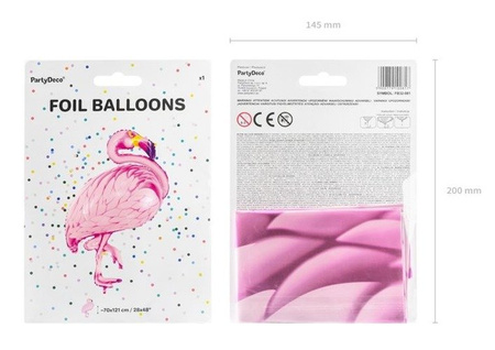 Flaming różowy balon foliowy 70x 95cm