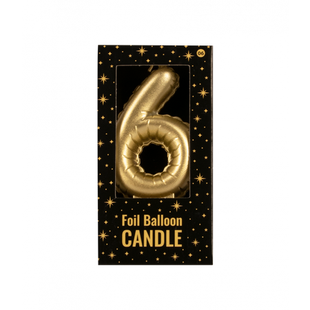 Świeczka urodzinowa cyfra 6 jak balon foliowy złota