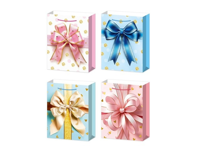 Torebka prezentowa Kokardy 32x26x10 cm  mix wzorów