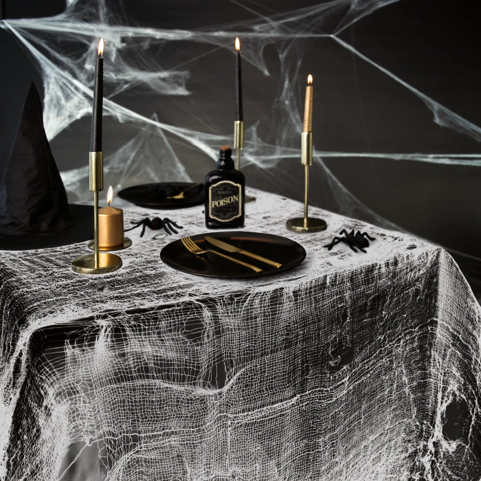 Materiał dekoracyjny Halloween bandaż pajęczyna biała