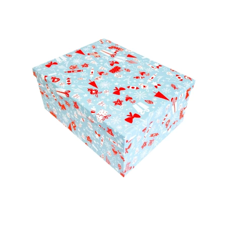 Pudełko prezentowe świąteczne błękitne