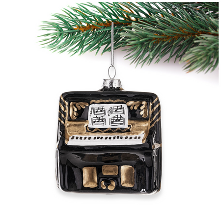 Bombka zawieszka na choinkę pianino czarne 1 szt.