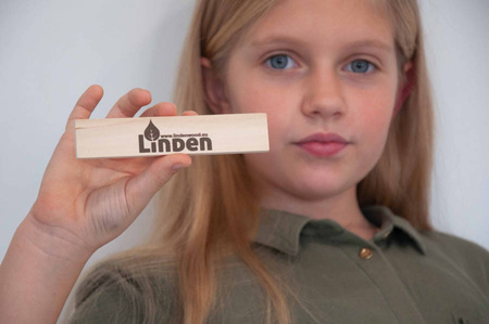 Klocki drewniane Linden, zestaw 100 szt. w eko-worku